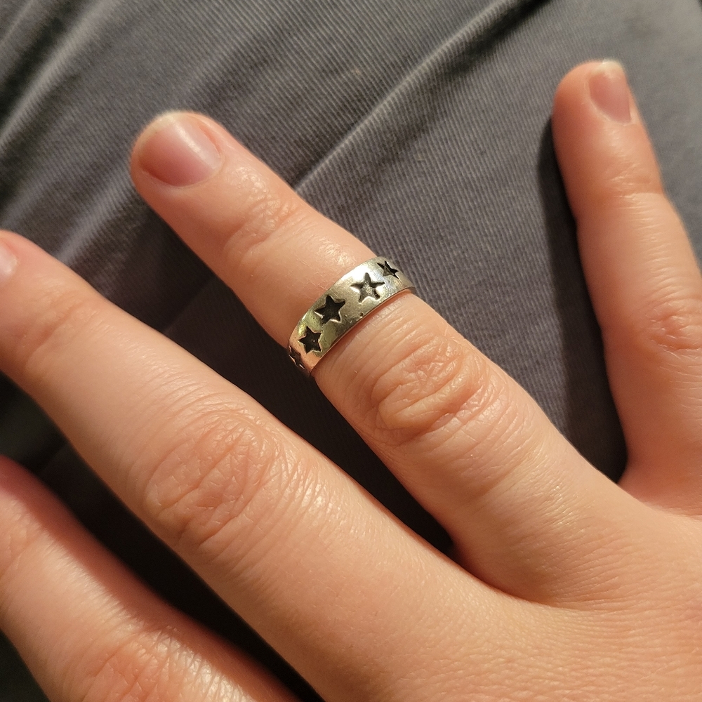 Sterling Silver 925 Star Stacker Ring or Toe Ring